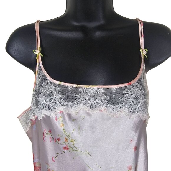 Oscar de la Renta Pink Label Peignoir Set S/M Soft Pink Floral Rosette Detail - Picture 5 of 16